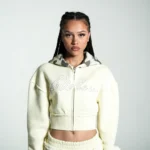 Levoleur Female Zipper Butter Yellow Hoodie