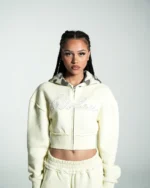 Levoleur Female Zipper Butter Yellow Hoodie